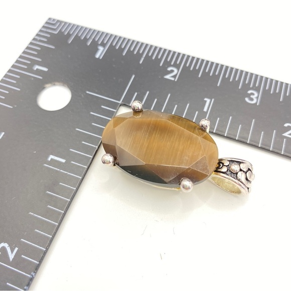 Brown Faceted Stone Pendant & Earrings Set - Picture 5 of 7